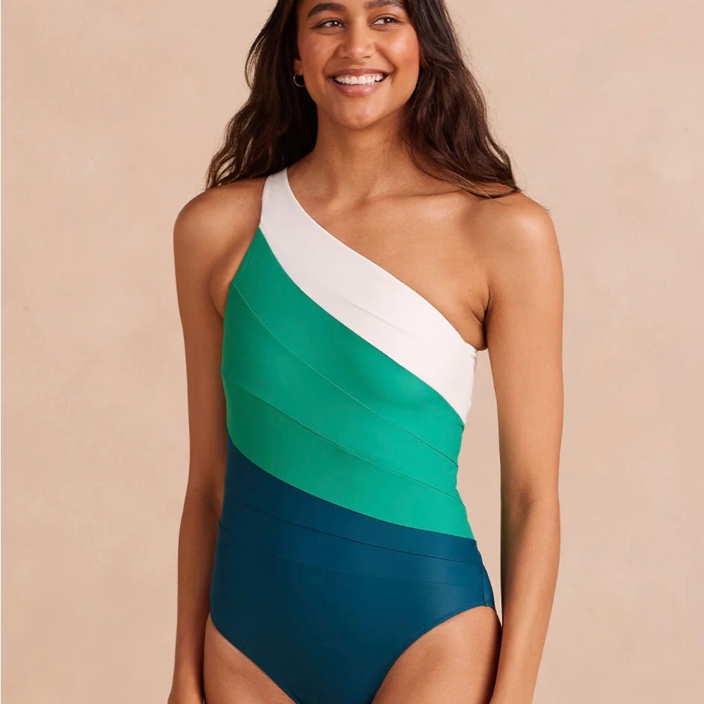 Summersalt - The Sidestroke - Colorblock One-Shoulder Swimsuit